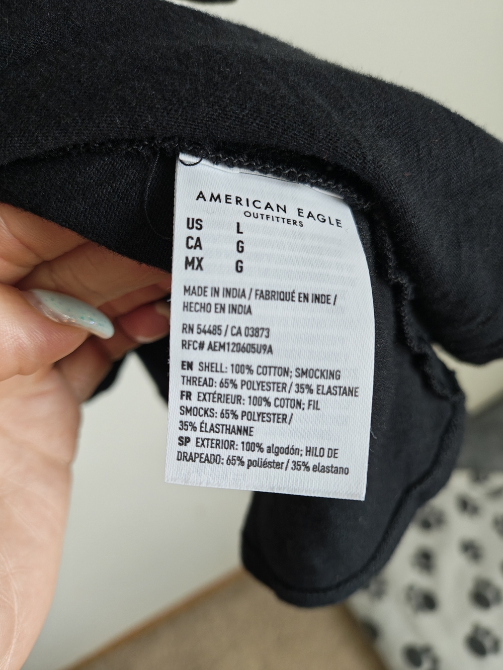 American Eagle Outfitters Black Smocked Tiered Mini Dress with Adjustable Straps - Picture 8 of 11